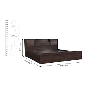 hometown bolton engineered wood hydraulic storage queen size bed in wenge color