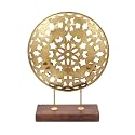 Hometown Tjori Iron Table Décor in Brown and Gold Colour