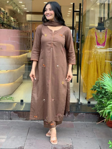 HOMETRACE Women Kurta Pant Dupatta Set