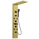 Homevacious Polished Gold 5 In 1 Shower Panel Tower System Stainless Steel