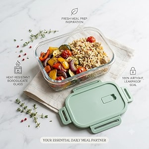 HomeWiz Glass Lunch Box 600ml Microwave