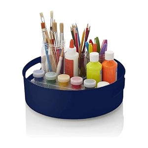 homewiz 360 rotating kitchen organiser  lazy susan smooth turntable organiser  spice rack organizer  cosmetic holder organizer  multipurpose use for kitchen counter dining table  dark blue