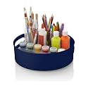 HomeWiz 360° Rotating Kitchen Organiser | Lazy Susan Smooth Turntable Organiser | Spice Rack Organizer | Cosmetic Holder Organizer | Multipurpose Use for Kitchen Counter, Dining Table | Dark Blue