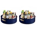 HomeWiz 360° Rotating Kitchen Organiser | Lazy Susan Smooth Turntable Organiser | Spice Rack Organizer | Cosmetic Holder Organizer | Multipurpose Use For Kitchen Counter, Dining Table | Blue Pack of 2