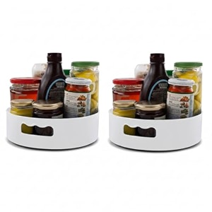 homewiz 360 rotating kitchen organiser  lazy susan smooth turntable organiser  spice rack organizer  cosmetic holder organizer  multipurpose use for kitchen counter dining table  white 2 pcs