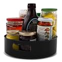 HomeWiz 360° Rotating Kitchen Organiser | Lazy Susan Smooth Turntable Organiser | Spice Rack Organizer | Cosmetic Holder Organizer | Multipurpose Use for Kitchen Counter, Dining Table | Black