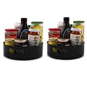HomeWiz 360° Rotating Kitchen Organiser | Lazy Susan Smooth Turntable Organiser | Spice Rack Organizer | Cosmetic Holder Organizer | Multipurpose Use for Kitchen Counter, Dining Table | Black