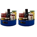 HomeWiz 360° Rotating Kitchen Organiser | Lazy Susan Smooth Turntable Organiser | Spice Rack Organizer | Cosmetic Holder Organizer | Multipurpose Use For Kitchen Counter, Dining Table | Blue Pack of 2