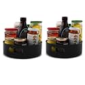 HomeWiz 360° Rotating Kitchen Organiser | Lazy Susan Smooth Turntable Organiser | Spice Rack Organizer | Cosmetic Holder Organizer | Multipurpose Use for Kitchen Counter, Dining Table | Black 2 Pcs