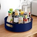 HomeWiz 360° Rotating Kitchen Organiser | Lazy Susan Smooth Turntable Organiser | Spice Rack Organizer | Cosmetic Holder Organizer | Multipurpose Use for Kitchen Counter, Dining Table | Dark Blue