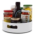 HomeWiz 360° Rotating Kitchen Organiser | Lazy Susan Smooth Turntable Organiser | Spice Rack Organizer | Cosmetic Holder Organizer | Multipurpose Use for Kitchen Counter, Dining Table | White