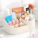 HomeWiz Multi-Purpose Kitchen Organizer Stand | Durable Space-Saving Storage for Shakers, Utensils, and Pantry Items | Premium Grade Plastic | Versatile Use Makeup or Cosmetics Stand | Pastel Cream