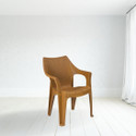 homezy Premium Plastic Sofa Chair for Home/Durable Arm Chair for Indoor/ Plastic Outdoor Chair (Beige, Pre-assembled)