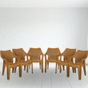 homezy Premium Plastic Sofa Chair for Home/Durable Arm Chair for Indoor/ Plastic Outdoor Chair (Beige, Set of 6, Pre-assembled)