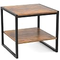 Homieasy End Table, 20 Inch Square Side Table, Mini Fridge Stand