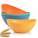 Homienly 9.6 inch Serving Bowls, Large Serving Dishes for Wedding Parties, 60 OZ Centerpiece Serving Bowls for Salad, Popcorn, Pasta, Dinner, Oval Shape, Microwave & Dishwasher Safe, Set of 4, Multi
