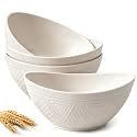 Homienly 9.6 inch Serving Bowls, Large Serving Dishes for Wedding Parties, 60 Oz for Salad, Side Dishes, Pasta, Oval Shape, Microwave & Dishwasher Safe, Set of 4, White