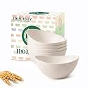Homienly Small Bowls Set Wheat Straw Bowls 10 oz Small Serving Bowls for Ice Cream, Dessert, Snack, Appetizer, Candy, Unbreakable Microwave and DIshwasher Mini Bowls for Party, Picnic (6 PCS White)