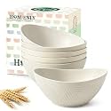 Homienly Unbreakable Cereal Bowls Wheat Straw Bowls Set 26 OZ Plastic Bowls Alternative for Kitchen 6 PCS Resuable Dessert Bowls for Party,New Home,Dorm Microwave & Dishwasher Safe-Beige
