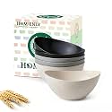 Homienly Unbreakable Snack Bowls,Wheat Straw Small Bowls,10 OZ Plastic Bowls Alaternative for Soup,Chip,Cereal,Microwave & Dishwasher Safe Bowls for Kithcen,Camping,Picnic(6PCS,Grey Stone)