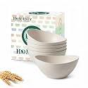 Homienly Wheat Straw Small Bowls Dessert Bowls Set of 6 Unbreakable Ice Cream Bowls for Kitchen, Camping, RV, Dorm, Microwave & Dishwasher Safe Mini Bowls for Yogurt, Snack 10 OZ (Beige)