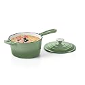 Homikit 2 Quart Saucepan with Lid, Enameled Cast Iron Small Sauce Pan Cooking Pot for Soup, Milk, Pasta, Nonstick Enamel Dutch Oven for All Cooktops, Heat Resistant Up to 500°F, Sage Green