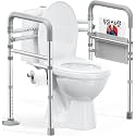 HOMLAND Toilet Safety Rails for Seniors, Adjustable Height & Width, 350 Lbs