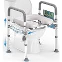 HOMLAND Toilet Seat Risers for Seniors with Handles, Dual-Crossbar, 400lb