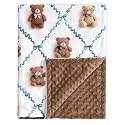 HOMRITAR Bear Baby Blanket for Girls Boys Double Layer Dotted Backing