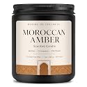 Homsolver 7OZ Moroccan Amber Scented Candle, Strong Room-Filling Aroma for Home, Luxury Coconut Soy Wax Blend Candle with 50H+ Long Lasting Clean Burn, Ideal Small Candles Decor & Gifts for Women