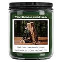 Homsolver 7OZ Sandalwood Scented Candle, Natural Soy Candles with 50+ Hour Burn, Black Cedar & Sandalwood with Juniper Jar Candle, Woody Aroma for Home, Bedroom, Office, Calm and Grounded Fragrance