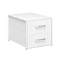Homsorout Stackable Storage Drawers - 2 Tier Closet Organizer with Metal Handles and Metal Frame, Collapsible Fabric Bins Dresser for Bedroom, Dorm, Office, White, 1 Pack