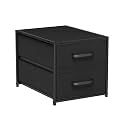 Homsorout Stackable Storage Drawers - 2 Tier Closet Organizer with Metal Frame and Handles, Fabric Dresser with Collapsible Bins for Bedroom, Dorm, Office, Black, 1 Pack