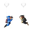 Colorful Aquarium Floating Diver Decorative Item Cute Resin Cartoon Ornament, 7 X 3 Cm, Fish Tank Accessories For An Eye-Catching Aquarium Decor (Black + Blue)