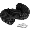 Hon&Guan 4 Inch Flexible Duct Hose, 16FT Reinforced Nylon Air Ducting, Tear & Wear Resistant Vent Hose for Exhaust Fan, HVAC, Grow Tent, Bathroom Kitchen, Not for Dryer Use