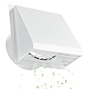 Hon&Guan Dryer Vent Cover Outside with Removable Mesh, Wall Mount Extractor Vent with Rubber Cushioned Non-Return Flap, Metal Outside Dryer Vent Cover for House (White, 4 Inch)