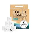Honest Home 2 Ply Toilet Tissue Paper Rolls | 2400 Pulls | 300 Pulls x 8 rolls | 100% Virgin Pulp | Super Soft Toilet Roll | Clog-Free