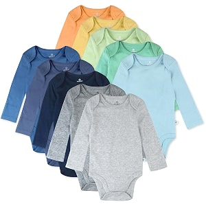 honestbaby baby 10-pack organic cotton long sleeve bodysuits