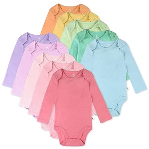 honestbaby baby 10-pack organic cotton long sleeve bodysuits