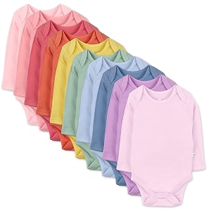 honestbaby baby 10-pack organic cotton long sleeve bodysuits