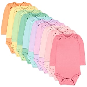 honestbaby baby 10-pack organic cotton long sleeve bodysuits