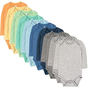 honestbaby baby 10-pack organic cotton long sleeve bodysuits