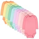 HonestBaby Baby 10-Pack Organic Cotton Long Sleeve Bodysuits
