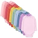 HonestBaby Baby 10-Pack Organic Cotton Long Sleeve Bodysuits