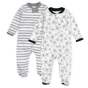 honestbaby baby 2-pack organic cotton footed pajama sleep amp play