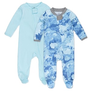 honestbaby baby 2-pack organic cotton footed pajama sleep amp play