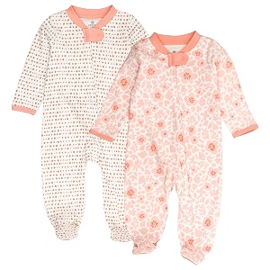 honestbaby baby 2-pack organic cotton footed pajama sleep amp play