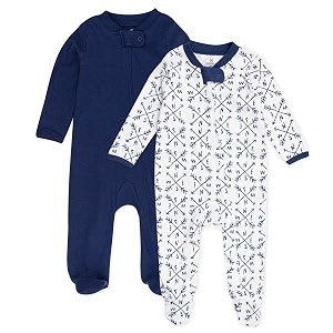 honestbaby baby 2-pack organic cotton footed pajama sleep amp play
