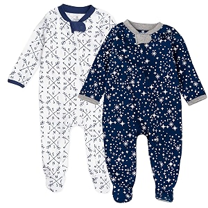honestbaby baby 2-pack organic cotton footed pajama sleep amp play