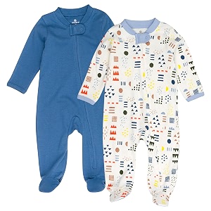 honestbaby baby 2-pack organic cotton footed pajama sleep amp play
